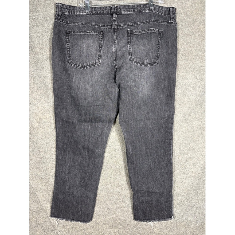 GAP Boyfriend Jeans Washed Black Raw Hem Denim Womens Size 16 - Picture 7 of 7